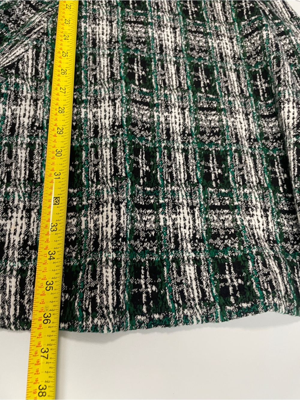 DKNY Black,‎ Green & White Plaid Tweed Mini Dress - Picture 6 of 9
